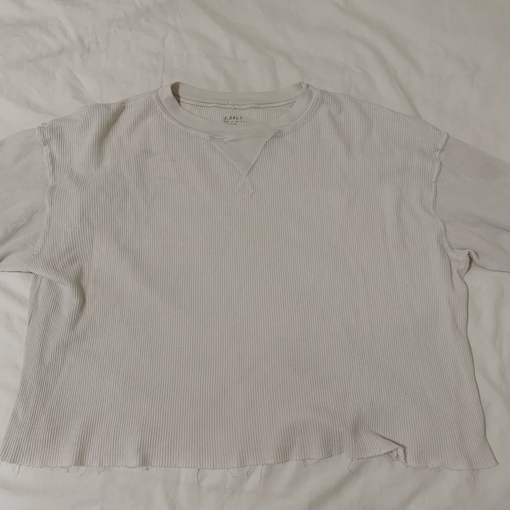 BRANDY MELVILLE white waffle knit longsleeve